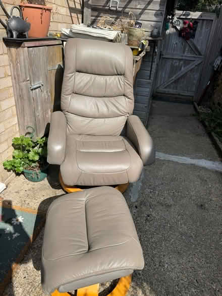 Photo of free Recliner chair and foot stool (Esher) #1
