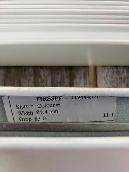 Photo of free White wooden blind 84.4w x 83.0d (Aylesbury HP19) #2