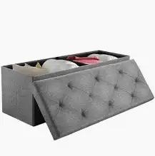 Photo of free Fold-up ottoman storage box (used, medium gray) (Gilmerton EH17) #2