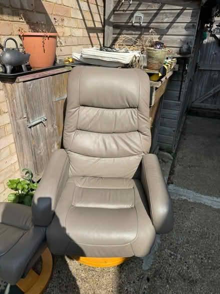 Photo of free Recliner chair and foot stool (Esher) #2