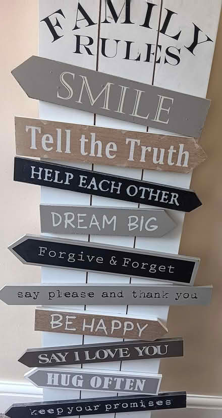 Photo of free Wooden Family Rules Sign (Baildon BD17) #1