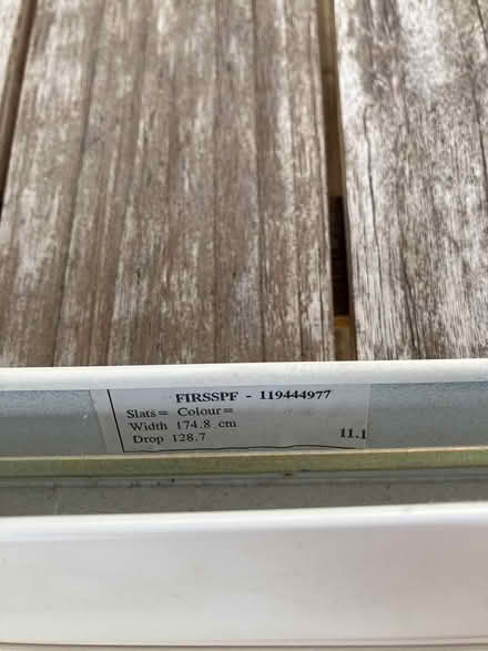 Photo of free White wooden blind 174.8w x 128.7d (Aylesbury HP19) #2