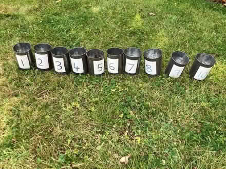 Photo of free 11 large tins for 'Hit The Cans' game (Cheadle Hulme SK8) #1