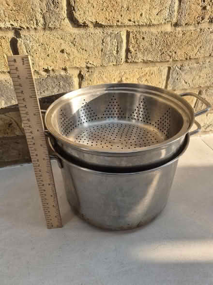 Photo of free Large saucepan for pasta with 2 sieves. 25cm wide 16cm high (Eton SL4) #2