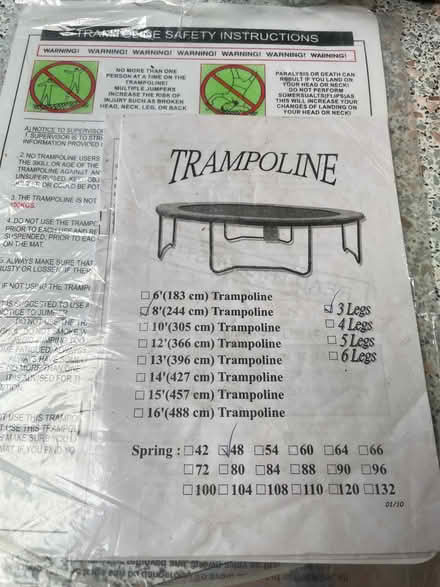 Photo of free 8 foot trampoline (Paulton) #2