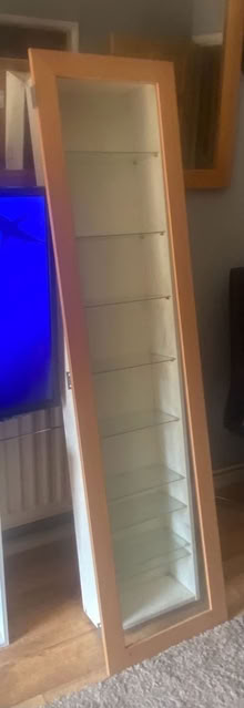 Photo of free Tall wood cupboard, glass shelf’s (Penge, SE20.) #1