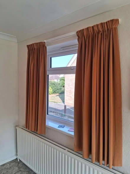 Photo of free Mid brown velvet type lined curtains (Northcourt OX14) #1