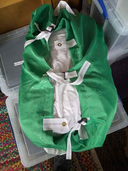 Photo of free A NEWLY Washed King size Duvet In Green Laundry Bag (Barons Court W6) #1