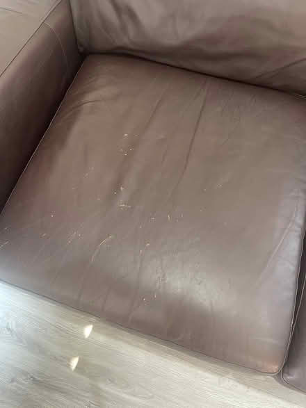 Photo of free Brown leather sofa (Plaistow E13) #3