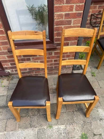 Photo of free 2 Oak dining room chairs (SS15) #1