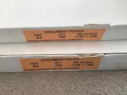 Photo of free A4 laminator pouches (West Hitchin SG5) #2