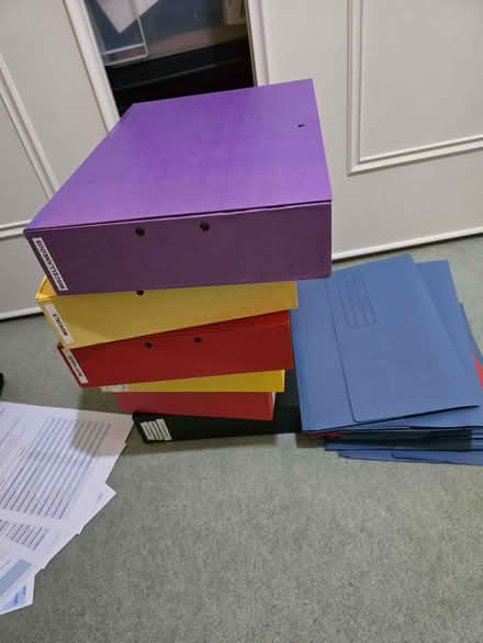 Photo of free Pile of used box files and document wallets (Flordon NR15) #1