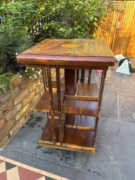 Photo of free Wooden book stand on wheels (London SW19) #1
