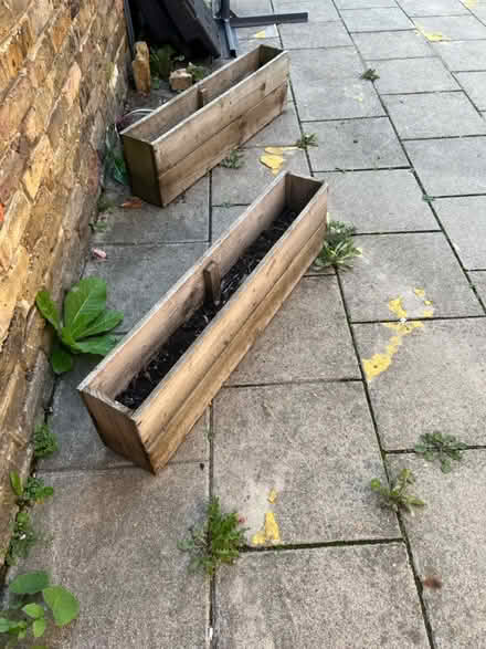 Photo of free 2 wooden box planters (Brixton SW9) #2