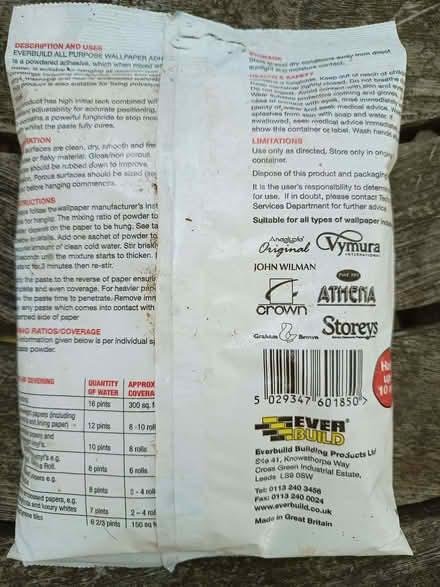Photo of free Unopened bag of Wallpaper Paste (Risinghurst OX3) #2
