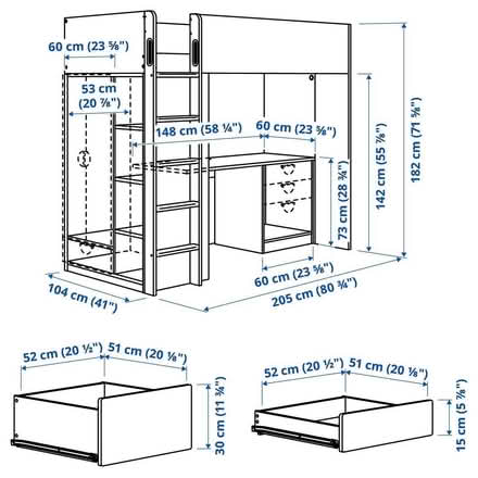 Photo of free SMÅSTAD loft bed (IKEA) (NW10) #3