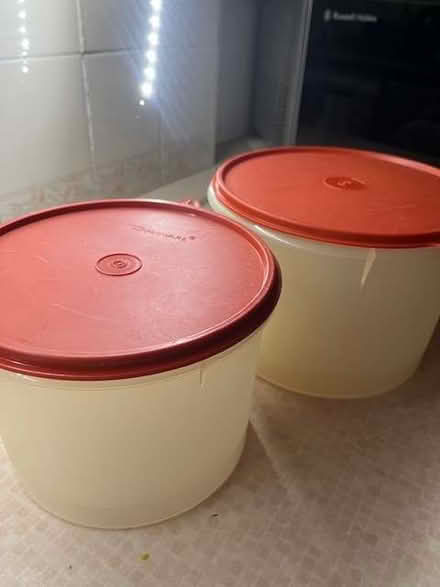 Photo of free 2 Tupperware pots/boxes (Stone Cross BN23) #1