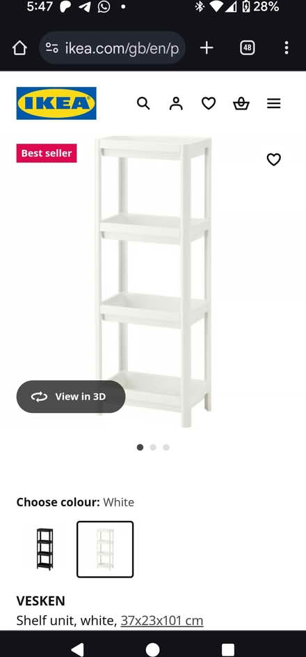 Photo of free IKEA white plastic shelf unit (Colindale NW9) #1