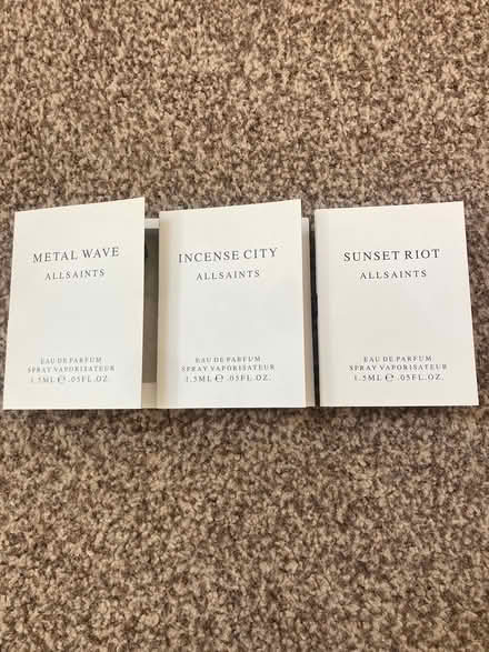 Photo of free 3 x All saints 1.5ml eau de parfum (TN35 Ore) #1