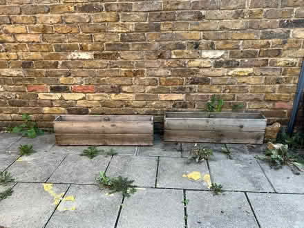 Photo of free 2 wooden box planters (Brixton SW9) #3