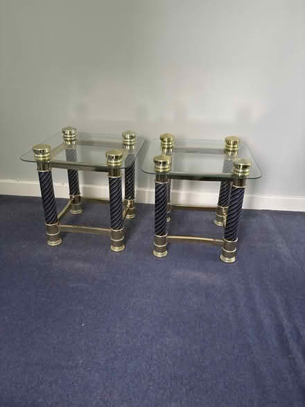 Photo of free Set of two glass retro coffee/side tables (Crockford Bridge Farm KT15) #1