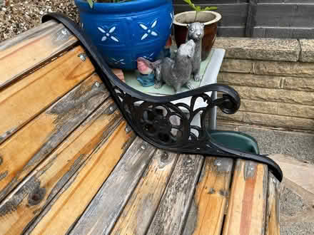 Photo of free 2 cast iron & wood garden chair (Shirley, Croydon) #3