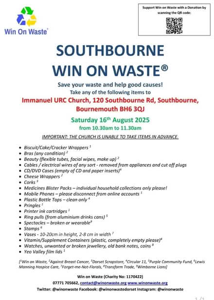 Photo of Next Win on Waste is Sat 20 Sept (West Southbourne BH6) #1
