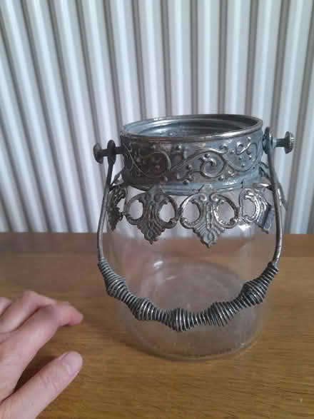 Photo of free Glass pot with metal handle (Larkhall, Bath BA1) #1