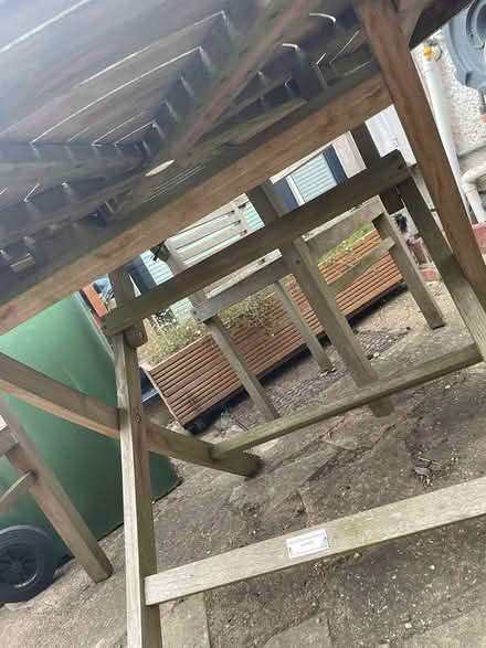 Photo of free 120 cm Wooden round Garden Table (Normandy, GU3) #2