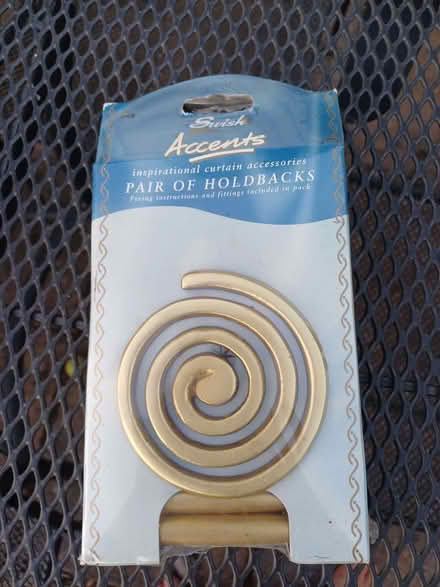 Photo of free Pair of matt gold curtain holdbacks (Moor Park HA6) #1