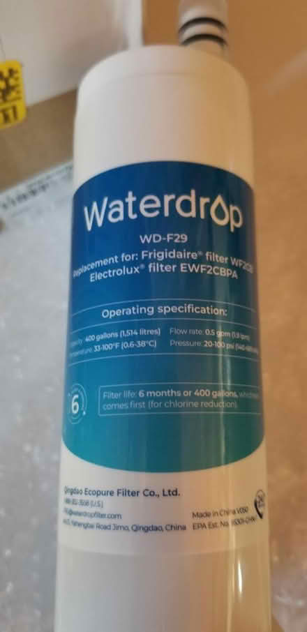 Photo of free Refrigerator water filter (Lawrence & 101) #2