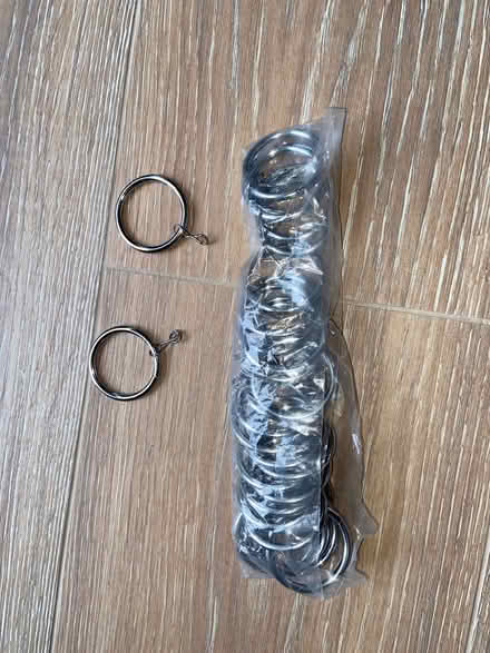 Photo of free Curtain rail rings - silver metal (Weeke, Winchester SO22) #1