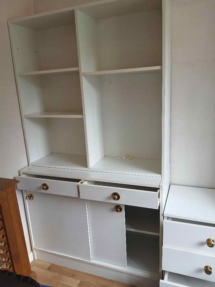 Photo of free Bookcase. White with cupboards and 2rawers, (Pannal HG3) #2