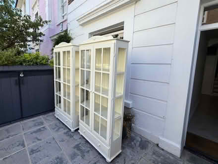 Photo of free White wooden display cabinets (Ravenscourt Park W6) #3