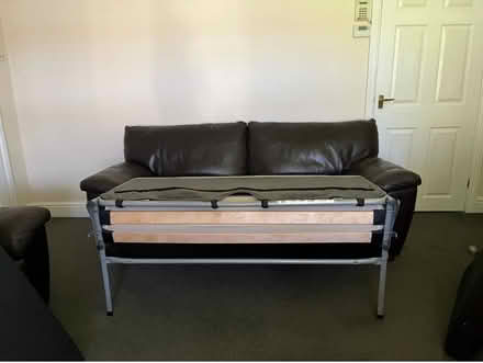 Photo of free Dark brown leather Sofabed (Saint Fagans CF5) #1
