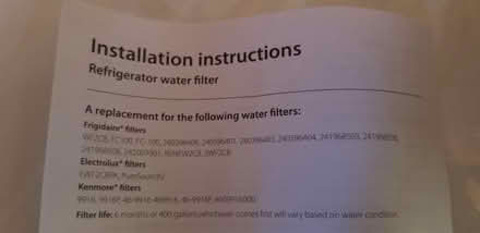 Photo of free Refrigerator water filter (Lawrence & 101) #1