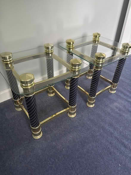 Photo of free Set of two glass retro coffee/side tables (Crockford Bridge Farm KT15) #2
