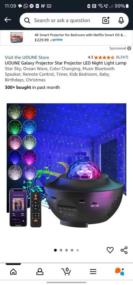 Photo of free Star light projector LED night lamp (Thame OX9) #1