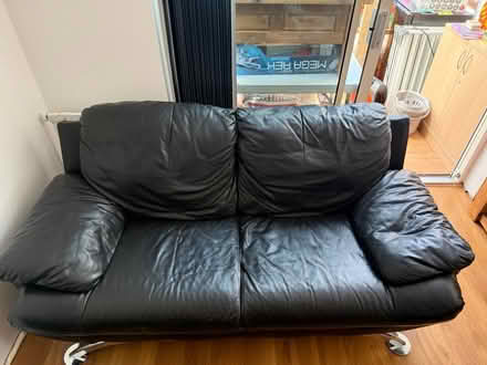 Photo of free 2 seater real leather sofa (LU5 - Dunstable) #1