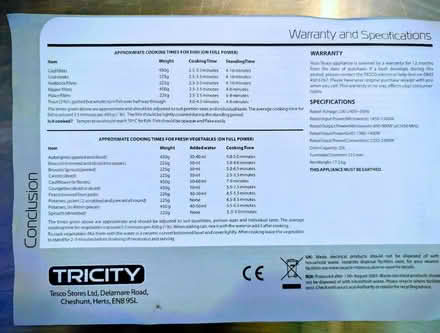 Photo of free Tricity 900W combination microwave (Danesmoor S45) #3