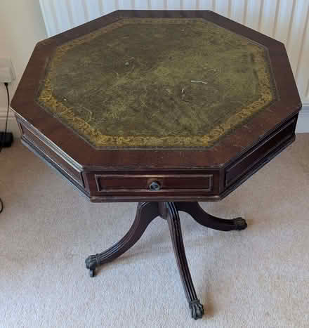 Photo of free Octagonal wood/leather table (Dean Court OX2) #1