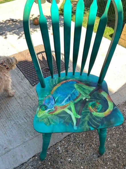 Photo of free Chair wooden painted (Aldershot GU12) #1