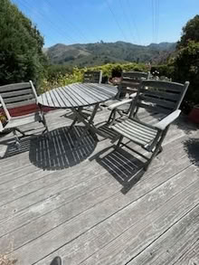 Photo of free Teak table, chairs (On the canyon above town) #1