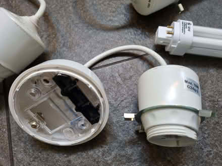 Photo of free Four Pendant ceiling Light Fittings – low energy 18W lamps (Wooburn Green HP10) #2