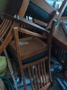 Photo of free Mission style table w/4 chairs (Leonardo/Middletown) #2