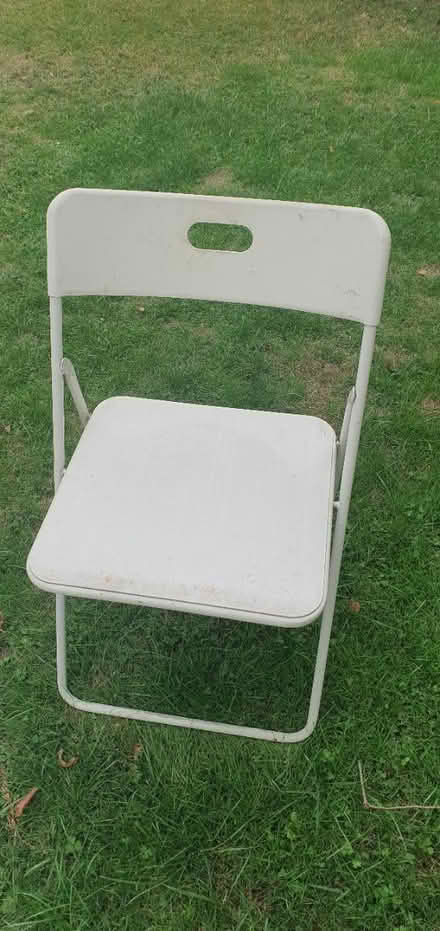 Photo of free 4 white folding chairs (Warden Hill) #1