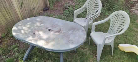 Photo of free Plastic table and 4 x chairs (Southgate N14) #1