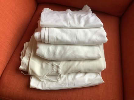 Photo of free 5 old white cotton sheets (Grange Estate, Letchworth SG6) #1
