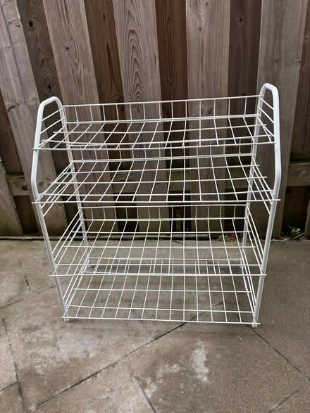 Photo of free 4-Tier White Metal Shoe Rack (Erin Mills&QEW) #1