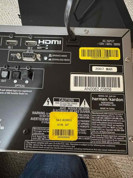 Photo of free Yamaha AVR 247 Amp/Receiver (Westminster, CO 80031) #3
